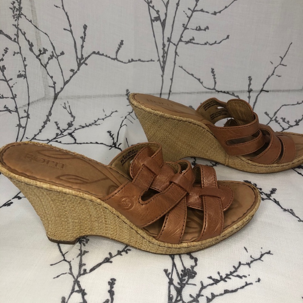 Born Leather Strap Wedge Sandles